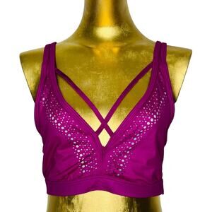 NWOT Victoria Sport Laser Cut Cross Strap Sports Bra